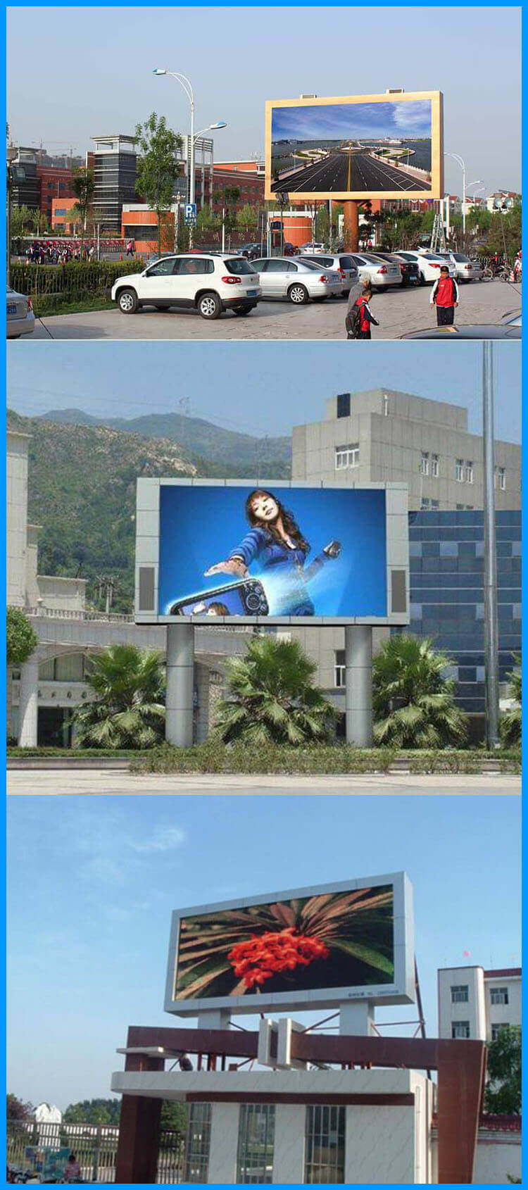 IP65 Outdoor Advertising LED Display , Custom LED Display 80mm Slim Convenient